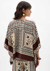 Joseph Ribkoff Georgette Printed Poncho Top, Cream Multi