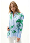 Joseph Ribkoff Striped Floral Print Shirt, Blue