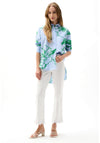 Joseph Ribkoff Striped Floral Print Shirt, Blue
