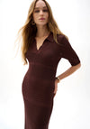 Jospeh Ribkoff Sweater Knit Midi Pencil Dress, Brown