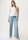 Joseph Ribkoff Sleeveless 3D Floral Embroidery Top, White