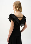 Joseph Ribkoff Pleated V-Neck Top, Black