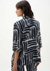 Joseph Ribkoff Abstract Print Double-Breasted Blazer, Navy