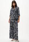 Joseph Ribkoff Abstract Print Double-Breasted Blazer, Navy