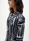 Joseph Ribkoff Abstract Print Double-Breasted Blazer, Navy