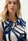 Joseph Ribkoff Abstract Print Fitted Top, Blue Multi