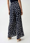 Joseph Ribkoff Georgette Polka Dot Print Wide Leg Trousers, Navy