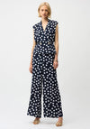 Joseph Ribkoff Georgette Polka Dot Print Wide Leg Trousers, Navy