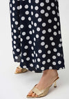 Joseph Ribkoff Georgette Polka Dot Print Wide Leg Trousers, Navy