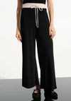 Joseph Ribkoff Silky Colour Block Wide Leg Trousers, Black and Beige