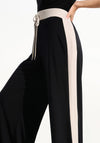 Joseph Ribkoff Silky Colour Block Wide Leg Trousers, Black and Beige