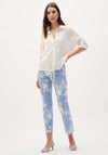 Joseph Ribkoff Millenium Printed Straight Leg Trousers, Blue and White