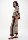 Joseph Ribkoff Vintage Print Wide Leg Trousers, Cream Multi