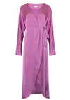 Jovonna Safien Satin with Belt Detail Midi Dress, Violet
