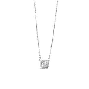 Absolute Statement CZ Cushion Cut Necklace, Silver