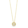 Absolute CZ Halo Pendant Necklace, Gold