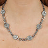Dyrberg/Kern Judy Coin Curb Chain Necklace, Silver