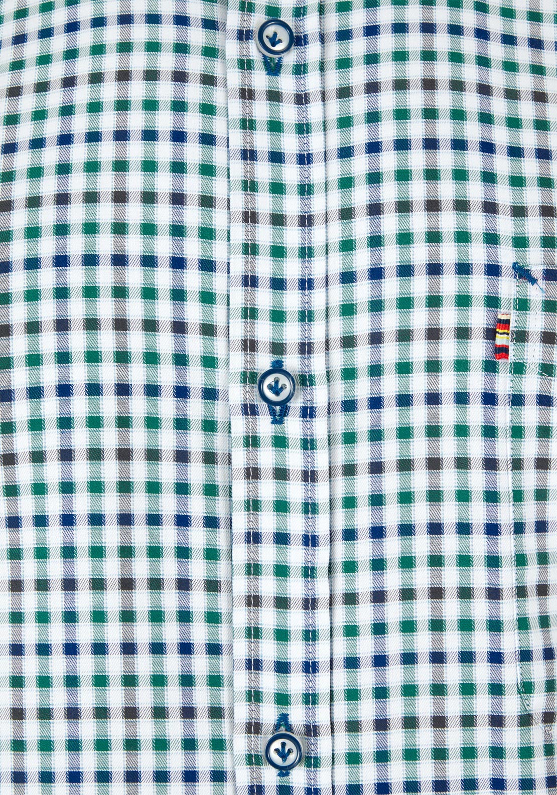 Andre Jackson Gingham Shirt, Green & Blue Multi