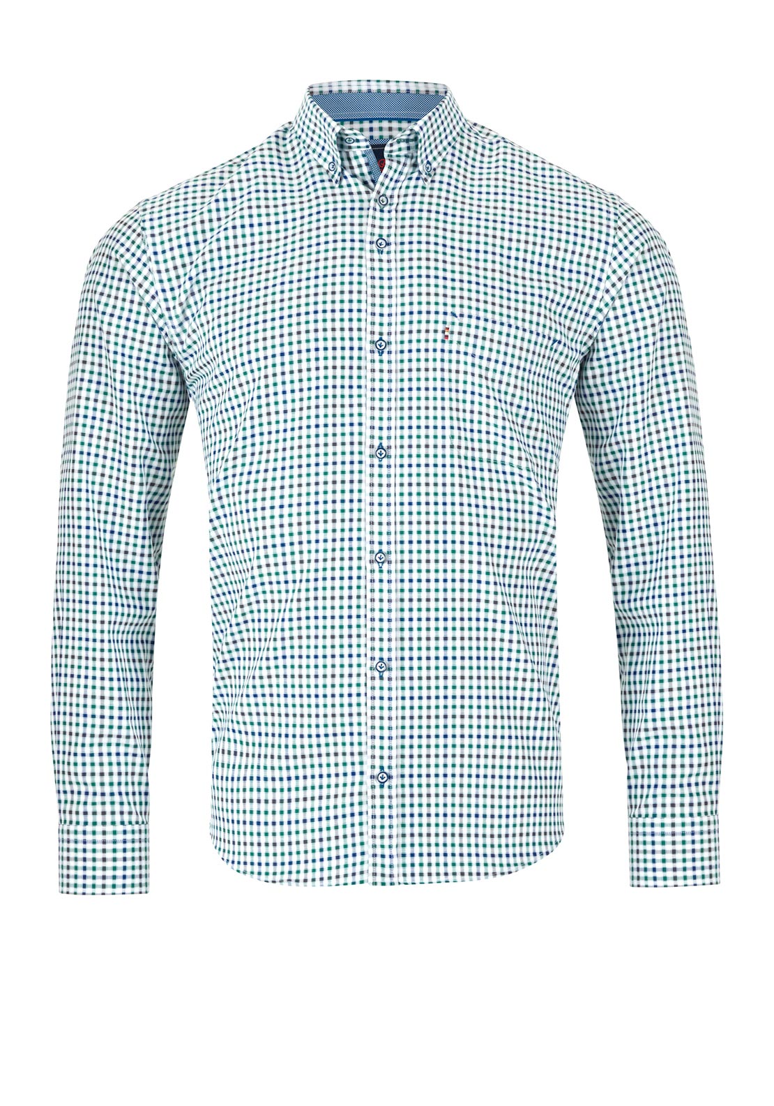 Andre Jackson Gingham Shirt, Green & Blue Multi