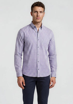 Andre Jackson Gingham Shirt, Purple Multi