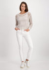 Monari Rhinestone Embellished Jeans, Off-White
