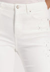 Monari Rhinestone Embellished Jeans, Off-White