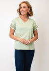 Jessica Graaf Lace Detail T Shirt, Green