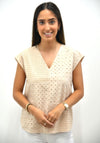 Jessica Graaf Lace V Neck, Beige