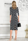 Jolie Moi Qyara Twist Waist Geo Print Dress, Black
