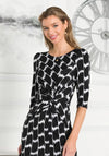 Jolie Moi Qyara Twist Waist Geo Print Dress, Black