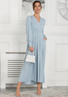 Jolie Moi Rashelle Long Sleeve Maxi Dress, Ice Blue