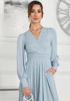 Jolie Moi Rashelle Long Sleeve Maxi Dress, Ice Blue
