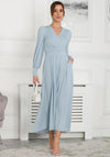 Jolie Moi Rashelle Long Sleeve Maxi Dress, Ice Blue