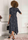 Jolie Moi Alys Print Hanky Hem Dress, Navy