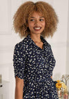 Jolie Moi Alys Print Hanky Hem Dress, Navy