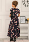 Jolie Moi Elisha Rose Print Maxi Dress, Navy