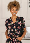 Jolie Moi Elisha Rose Print Maxi Dress, Navy