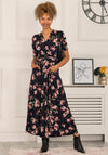 Jolie Moi Elisha Rose Print Maxi Dress, Navy
