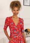 Jolie Moi Gavina Floral Mesh Maxi Dress, Red