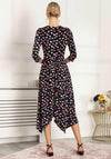 Jolie Moi Devyni Floral Print Hanky Hem Dress, Navy