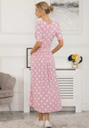 Jolie Moi Odelia Polka Dot Print Maxi Dress, Light Pink