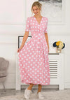 Jolie Moi Odelia Polka Dot Print Maxi Dress, Light Pink