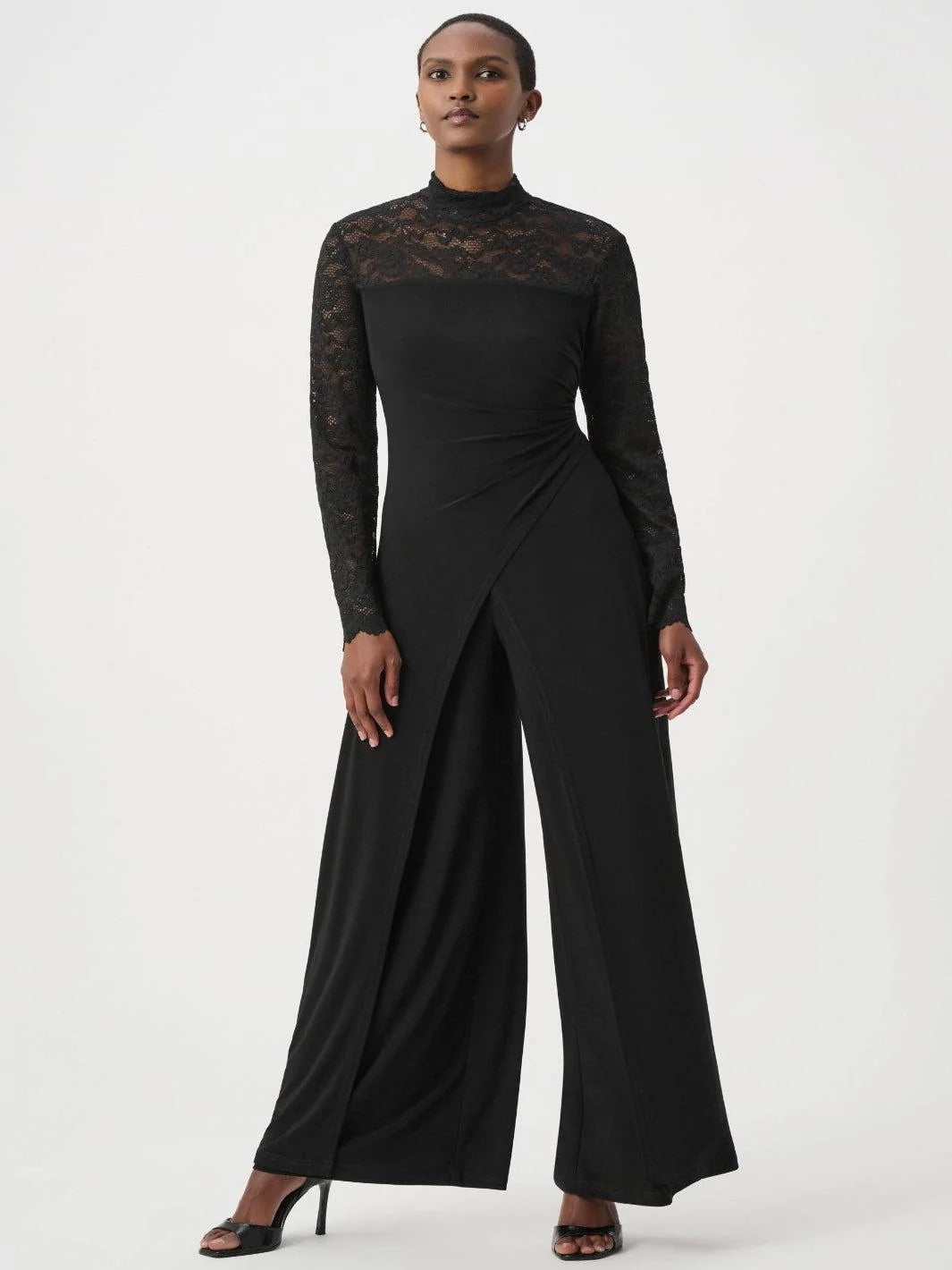 Joseph Ribkoff Lace Wide Leg Jumpsuit, Black