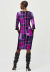 Joseph Ribkoff Geometric Panel Dress, Purple & Black