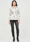 Joseph Ribkoff Zip Cowl Neck Jumper, Vanilla & Grey Melange