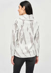 Joseph Ribkoff Zip Cowl Neck Jumper, Vanilla & Grey Melange