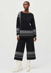 Joseph Ribkoff Contrast Panel Sweater, Black & Grey - McElhinneys