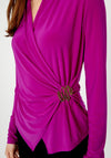 Joseph Ribkoff Brooch Waist Wrap Top, Fuchsia