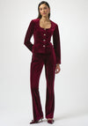 Joseph Ribkoff Velvet Square Neck Fitted Blazer, Burgundy