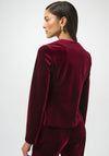 Joseph Ribkoff Velvet Square Neck Fitted Blazer, Burgundy
